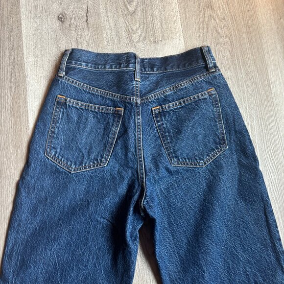 Abercrombie High Rise Loose Wide Leg Jean Dark Marble Color Wash size 26 - Picture 9 of 15